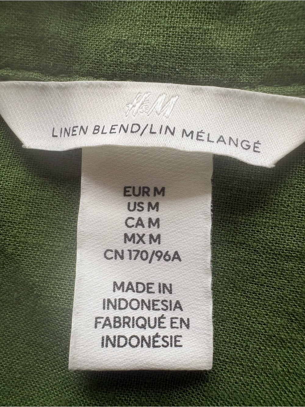 Olive Green Linen Button-Up Shirt - Picture 5 of 5